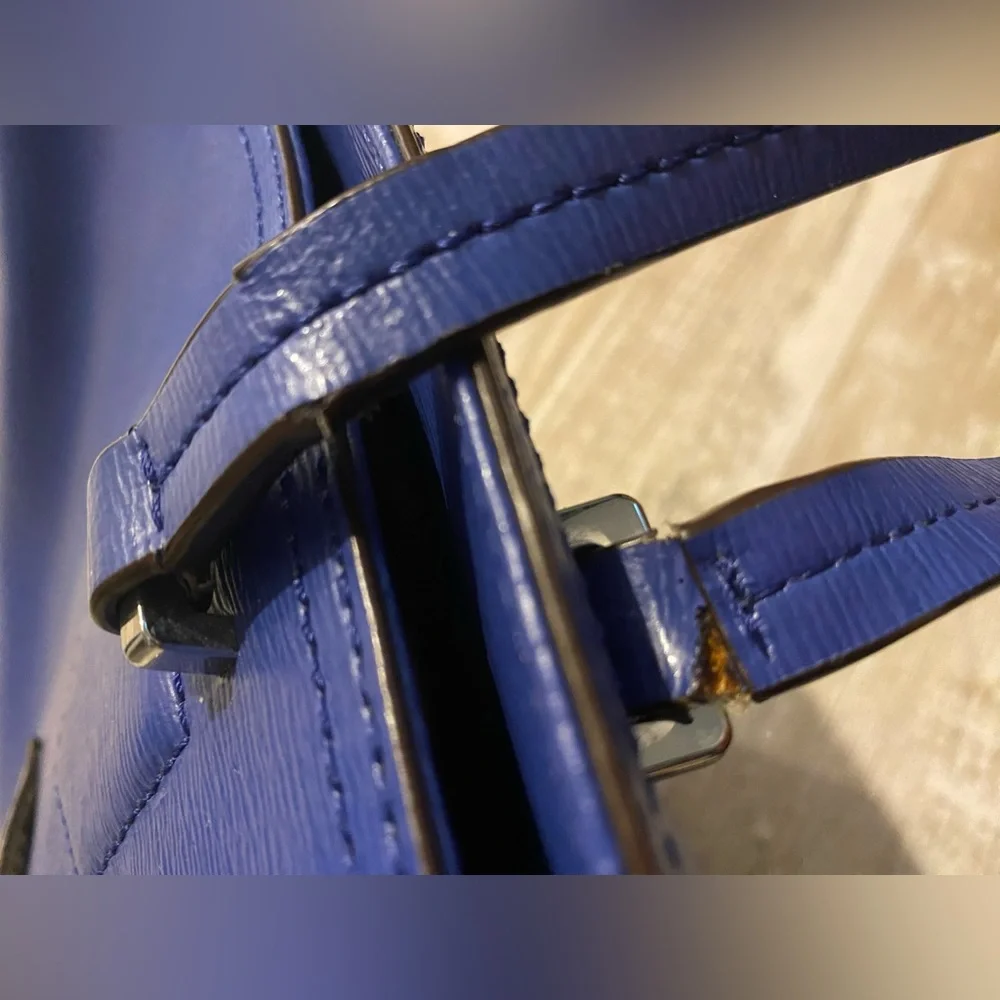 Ralph Lauren Lowell Iris cobalt blue large leather tote bag - Picture 11 of 16